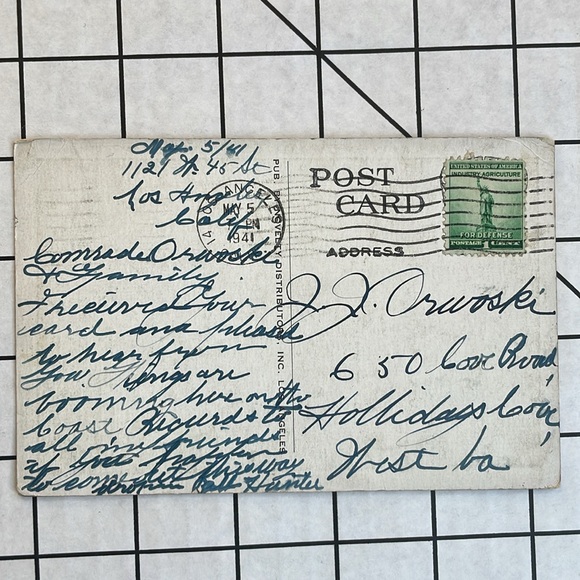 Vintage postcards ca 1940's, Olympic Village in LA; Rose Bowl, Municipal Stadium - Picture 4 of 12